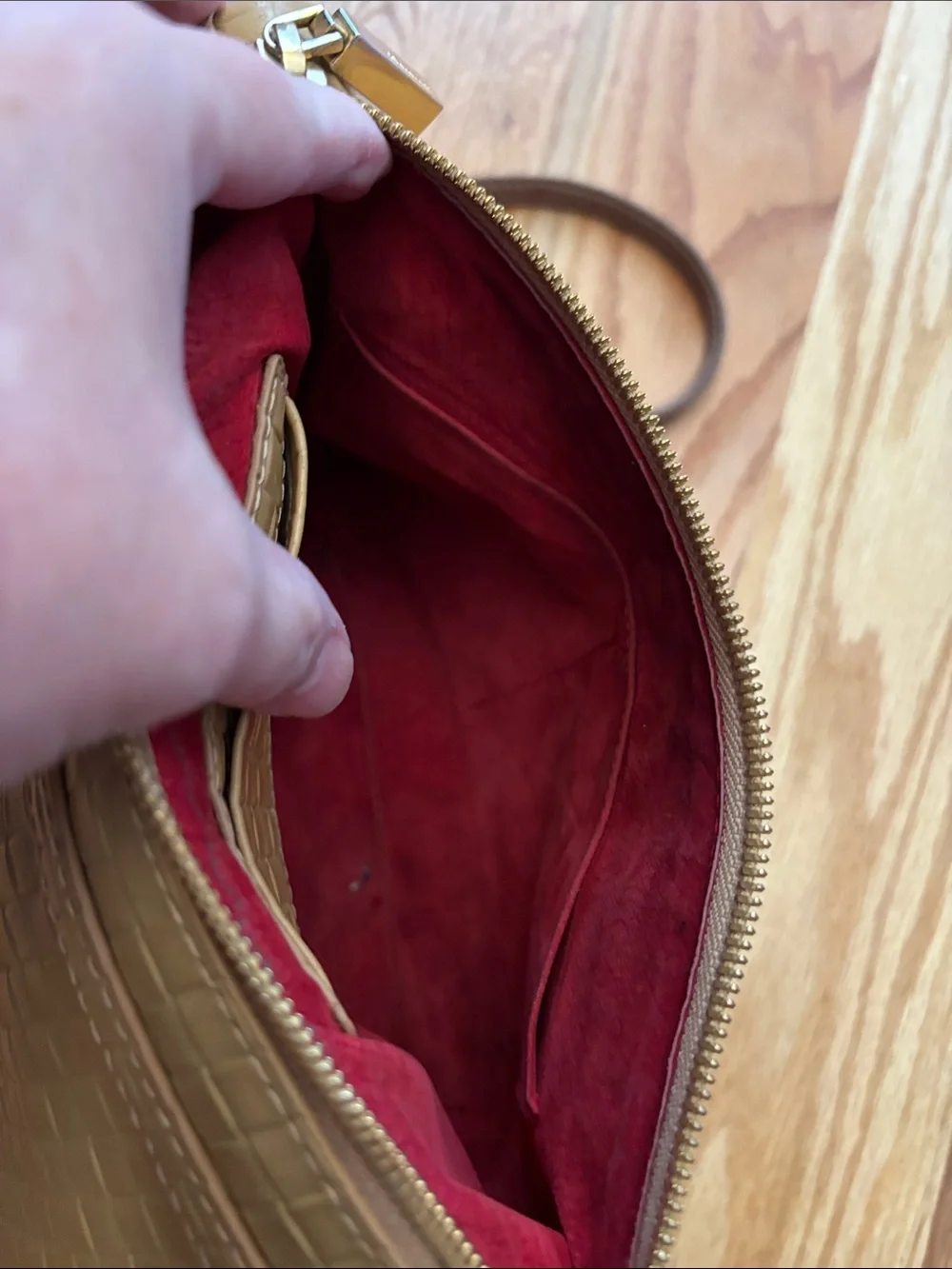Hammitt VIP Medium Woven Leather Crossbody Bag Tan